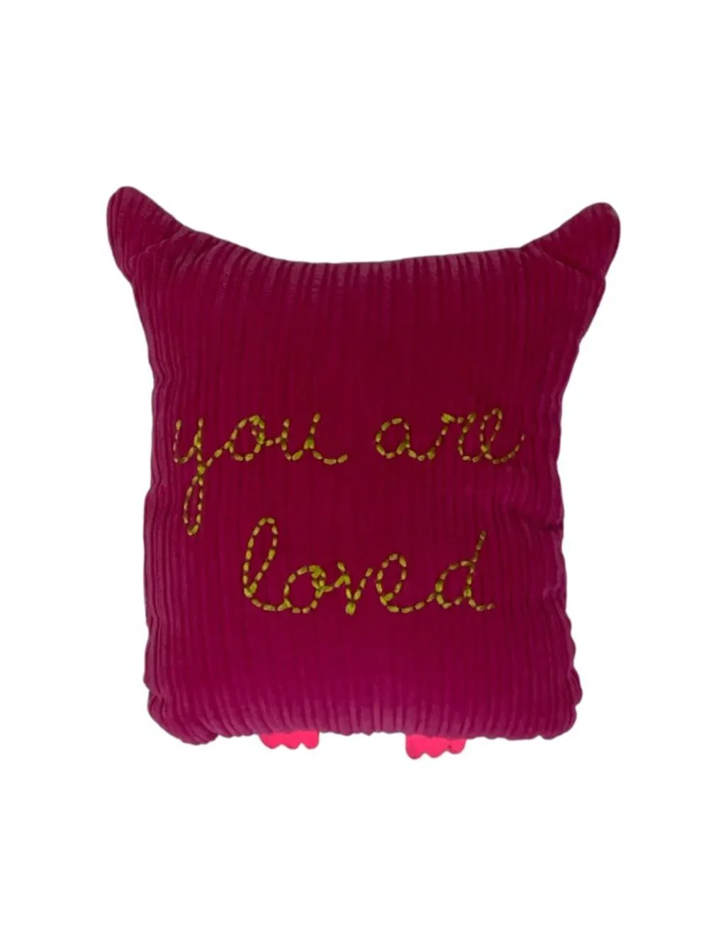 Owl-Shaped Decorative Throw Pillow With Embroidered 